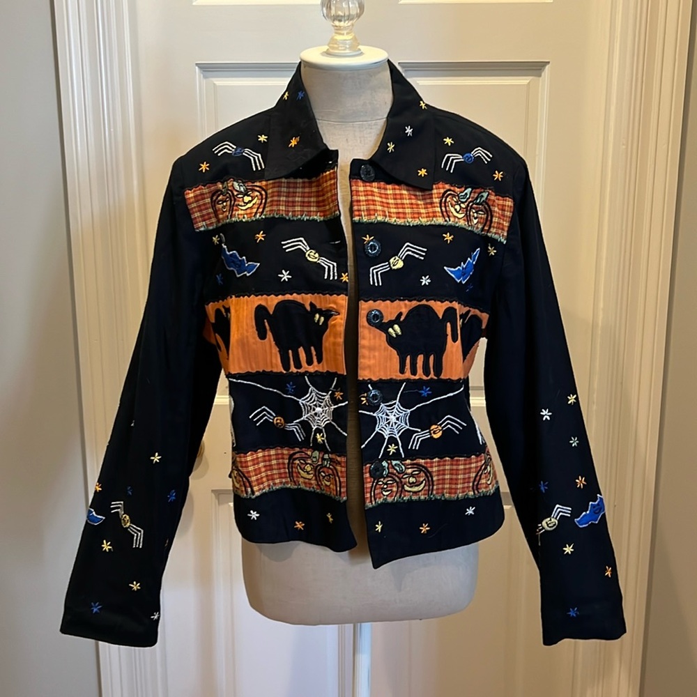 Vintage Tunique Halloween-core Womens Jacket Blazer Size M Spooky Cute!